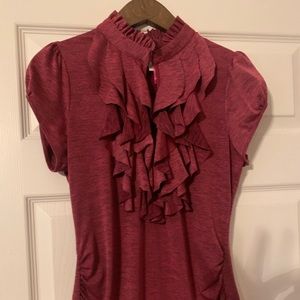Burgundy ruffled top